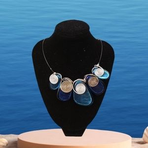 Vintage Handmade Five Pebble Necklace.